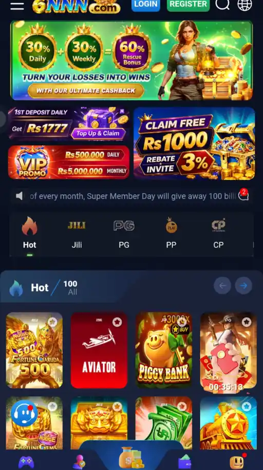 6NNN Game home screen