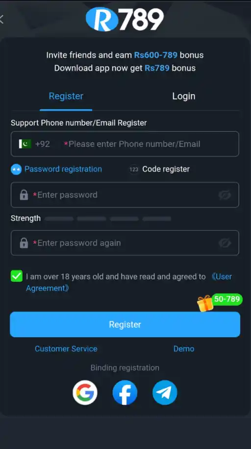 R789 Game Registration
