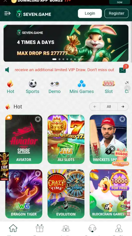 Seven Game home screen