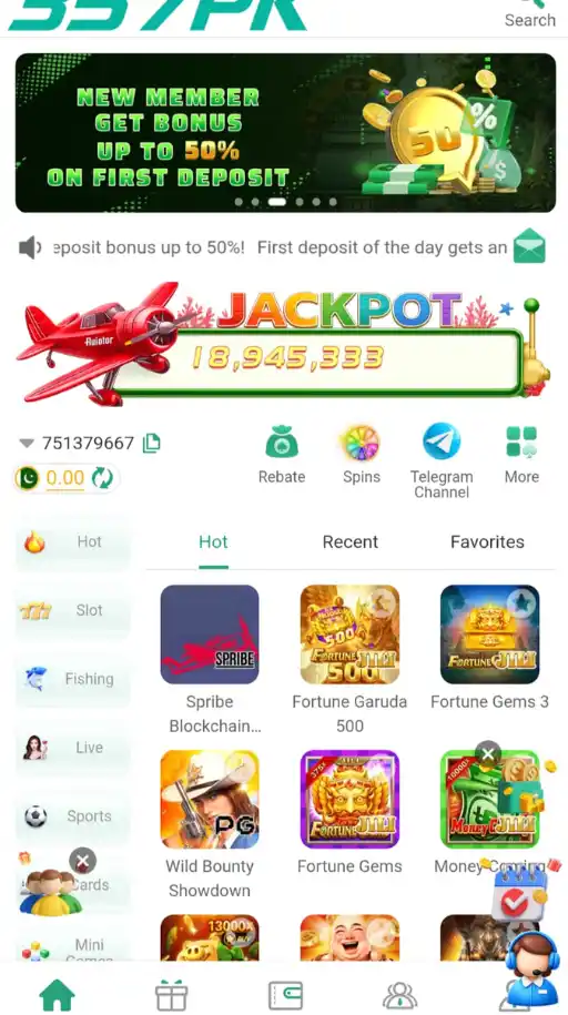 357PK Game home screen