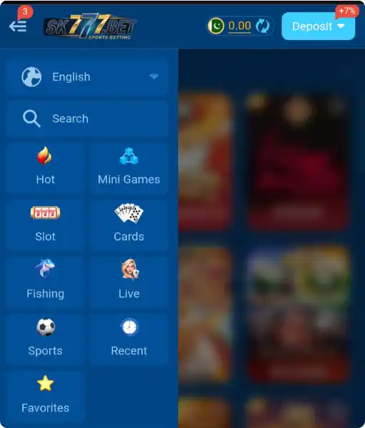 SK777 Game available games