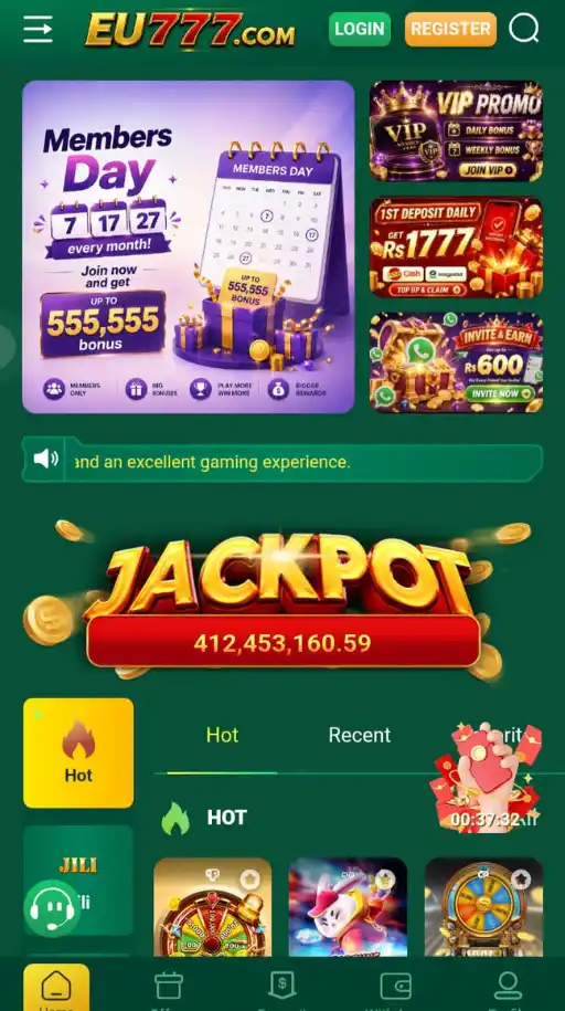 EU777 Game home screen