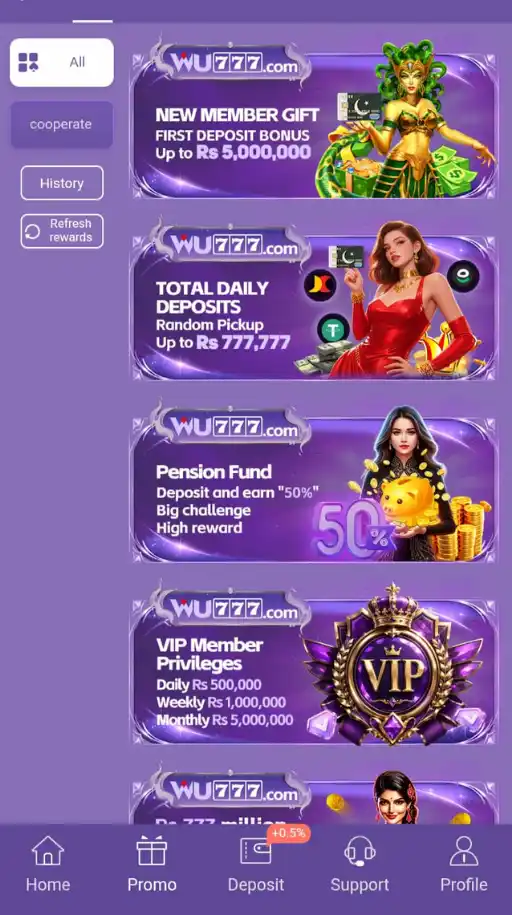 WU777 Game Bonuses